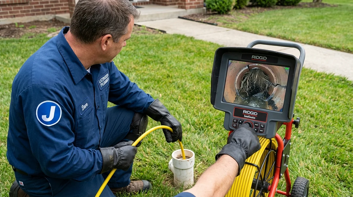 Sewer camera inspection being performed by Johns Plumbing LLC in Edison